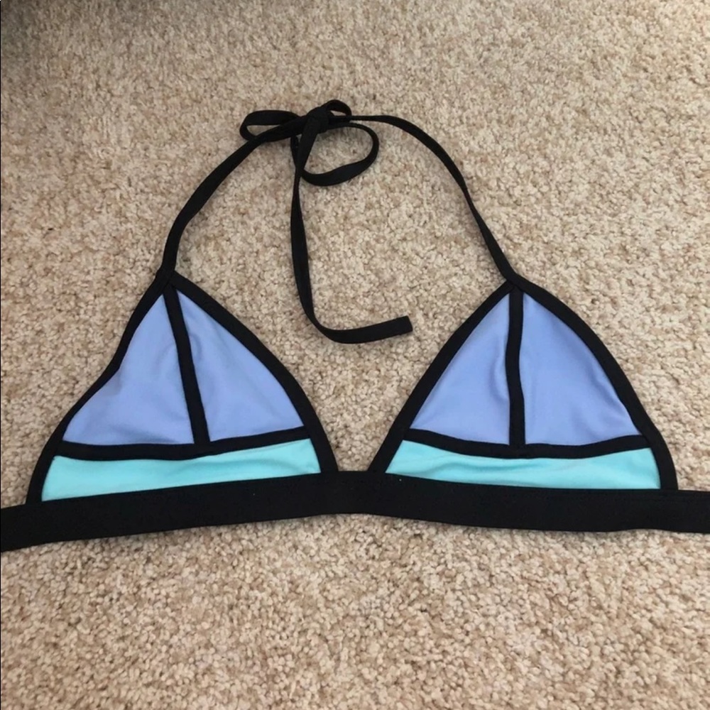 purple & teal bikini top